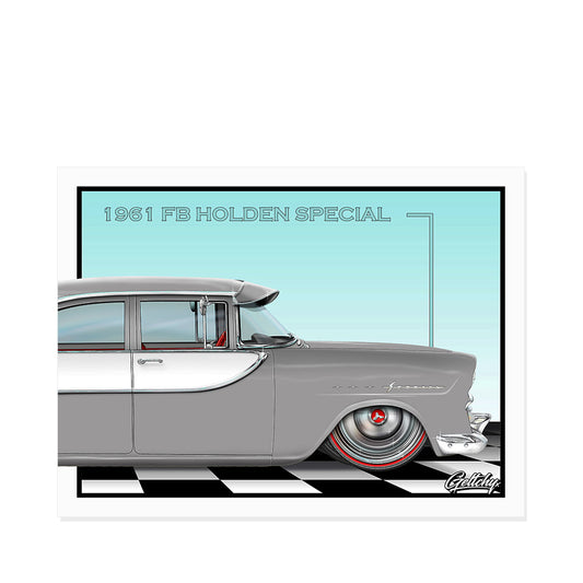 Geltchy | FB HOLDEN Special Slammed Corona Grey Custom Auto Art Photo Card