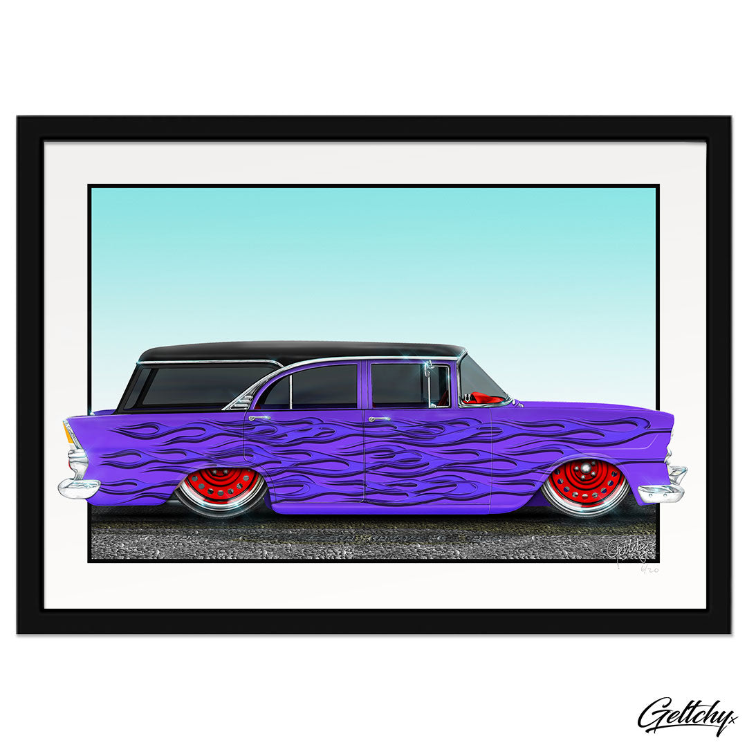 Geltchy | Framed EK HOLDEN Purple Custom Hot Rod Man Cave Art Print by Mark Geltch