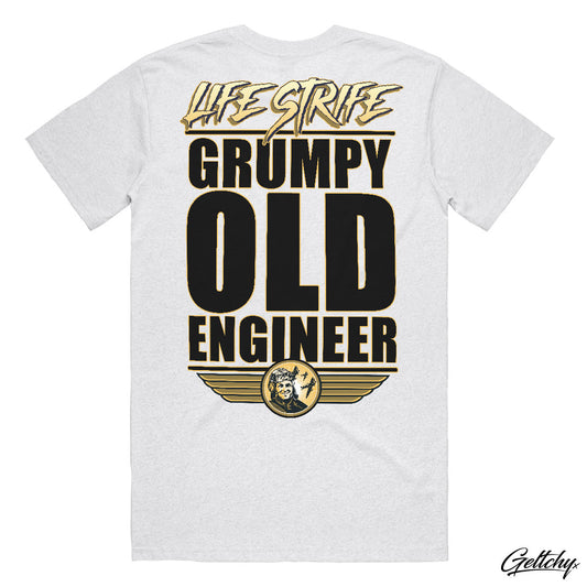Geltchy | Grumpy Old Engineer Mens T-Shirt by Life Strife