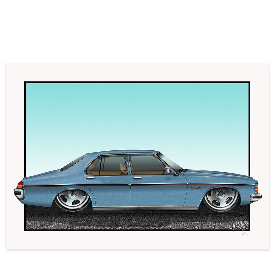 Geltchy | HZ Kingswood SL Atlantis Blue Auto Art Man Cave Artwork