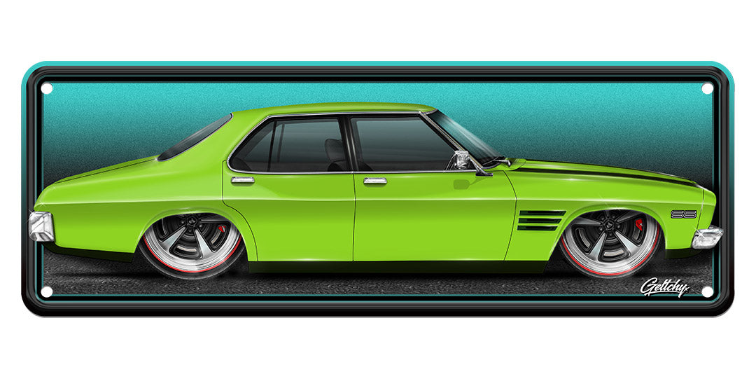 Holden HQ SS Lettuce Alone Green Sedan Auto Art Aussie Number Plate Man Cave Sign by Geltchy