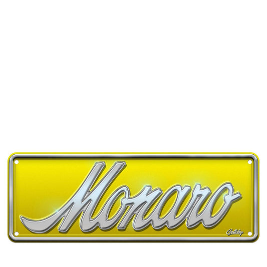 Geltchy | Holden V2-VZ Monaro Badge Devil Yellow Number Plate License Plate - the ultimate addition to your collection of automotive memorabilia