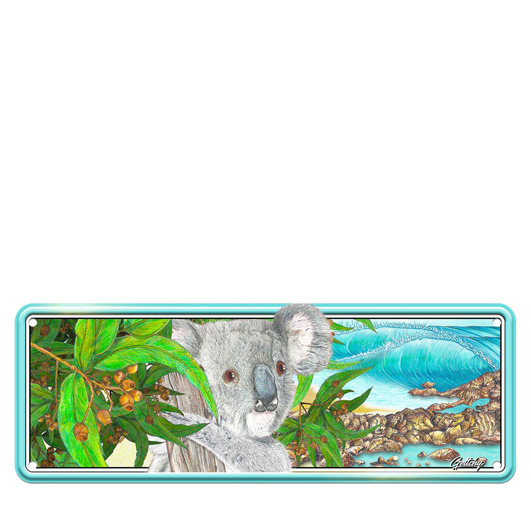 Geltchy | KOALA BEACH Aussie Number Plate Coastal Lifestyle Tin Sign