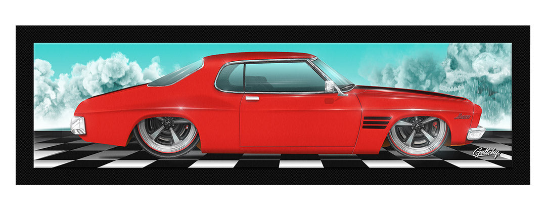 Geltchy | RED HOLDEN HQ GTS Monaro Auto Art Man Cave Bar Runner Mat - Free Postage Australia-Wide