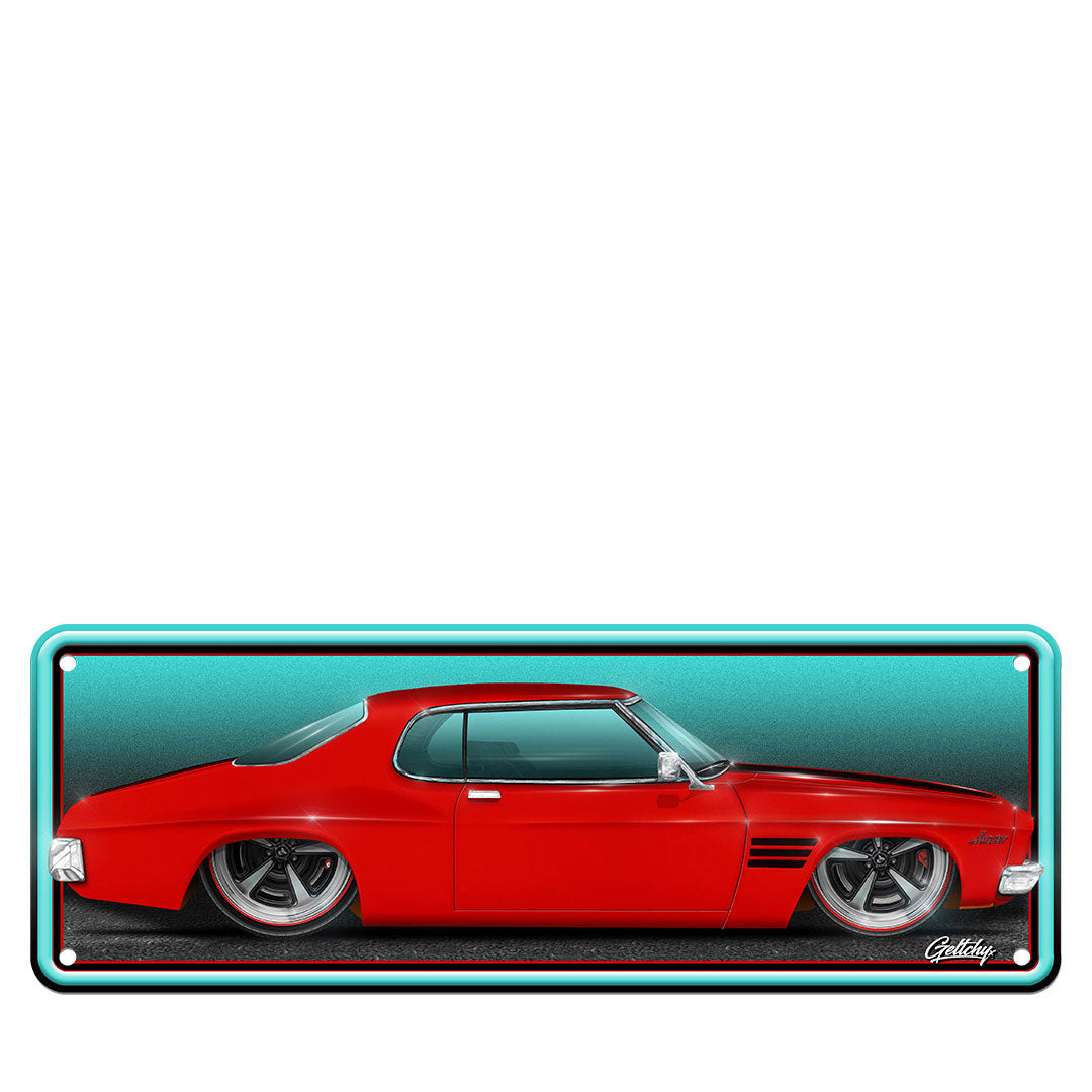 Geltchy | Red Holden HQ GTS Monaro Number Plate Unique Auto Art Man Cave Novelty License Plate is more than just a decoration it's a statement