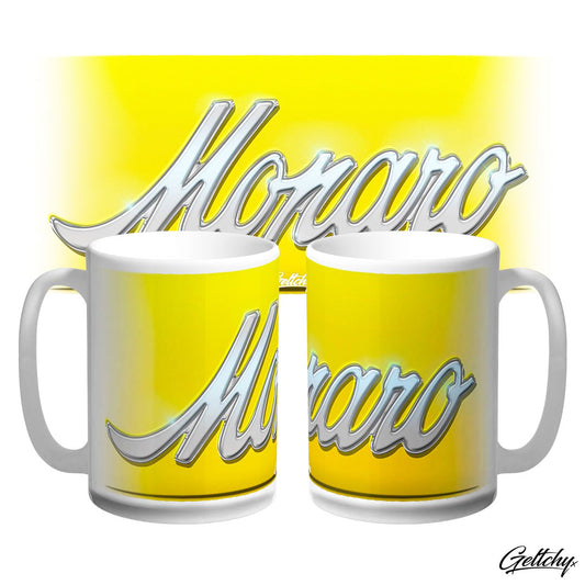 Geltchy | V2 - VZ DEVIL YELLOW HOLDEN Monaro Badge Large 15oz Porcelain Coffee Mug