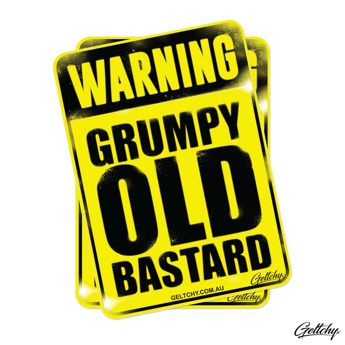 Geltchy | WARNING Grumpy Old Bastard Sticker  the ultimate vinyl decal for those with a sense of humour and a grumpy disposition - 2