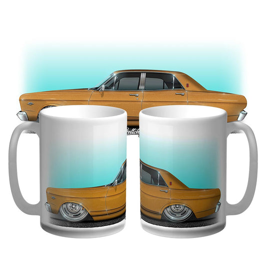 Geltchy | XR Ford Falcon GT Gold 15oz Large Coffee Mug - a stunning piece of Australian-made auto art that celebrates the iconic heritage of the Ford Falcon GT