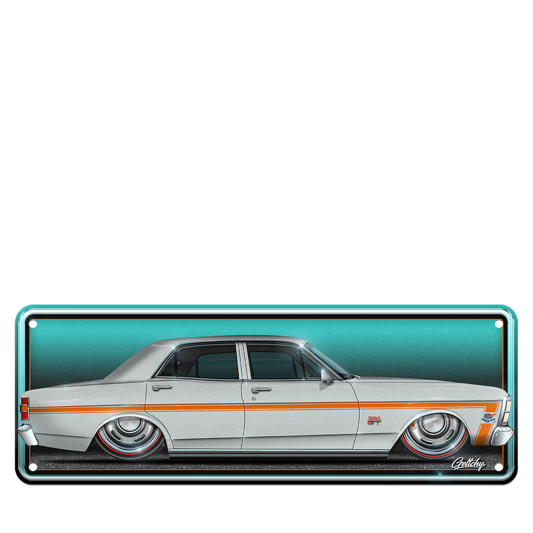 Geltchy | XW Ford Falcon GT Silver Fox Auto Art Man Cave Australiana Number Plate