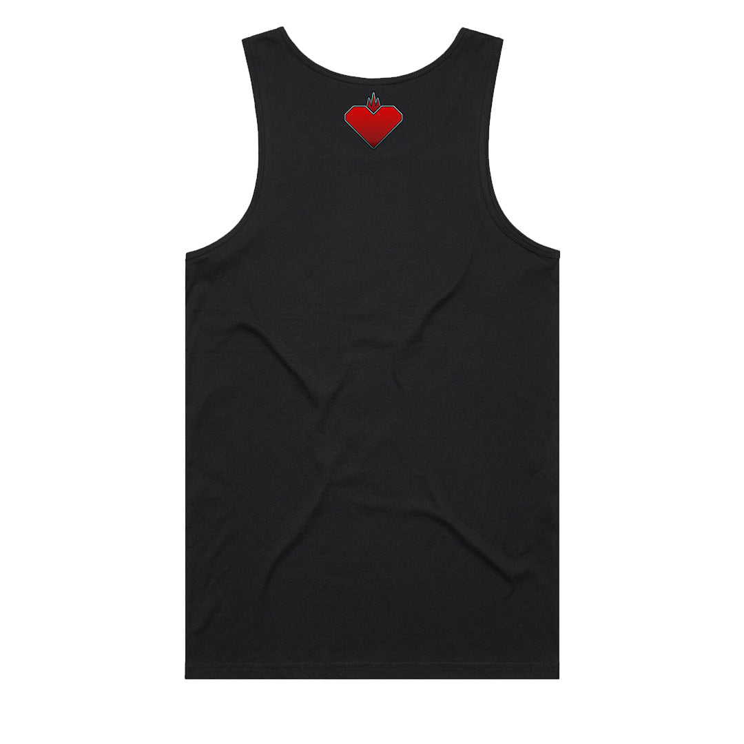 HADES Mens Flame Logo Black Singlet by SACRIFICE Industries Clothing