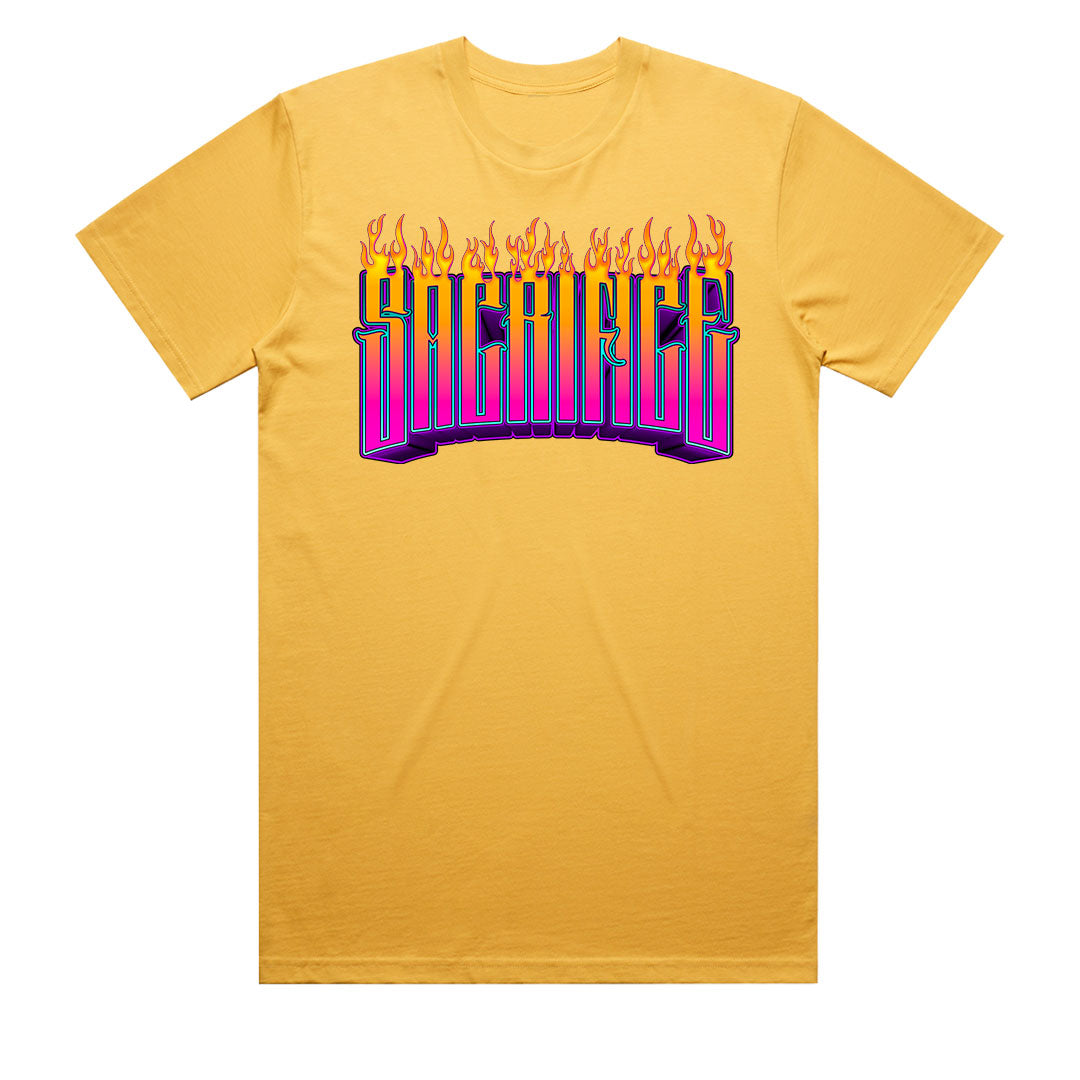 Geltchy | HADES Sunset Yellow Men's T-Shirt by SACRIFICE Industries Clothing