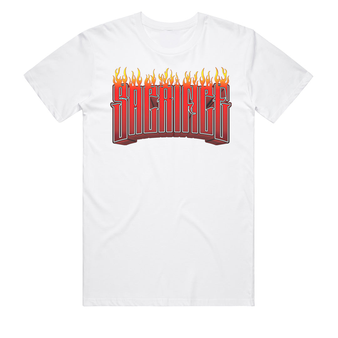 SACRIFICE Clothing HADES White Men's Flame T-Shirt