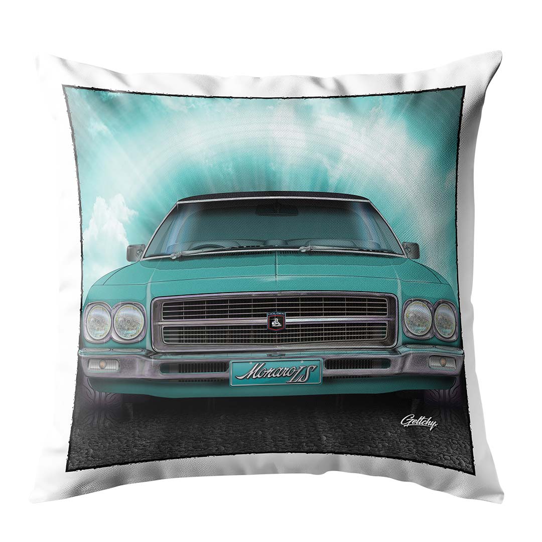 HQ Monaro LS Throw Pillow Cushion in Taormina Blue by Geltchy