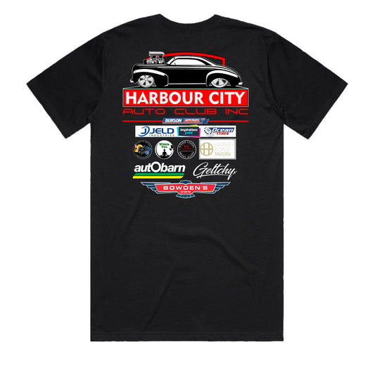 Geltchy | Harbour City Auto Club Inc Gladstone 2024 Official Members Mens T-Shirt in Black