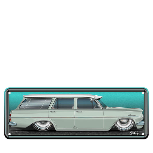 Geltchy | Holden EH Wagon Special Saltbush Green Auto Art Aussie Number Plate Man Cave Sign