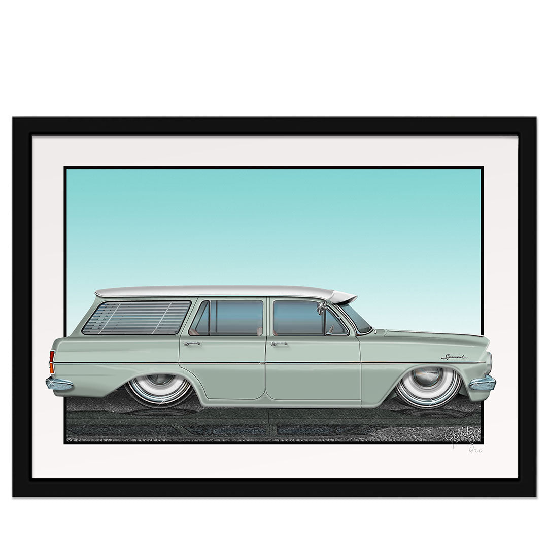 Geltchy | Holden EH Wagon Special Saltbush Green Auto Art Framed Man Cave Artwork