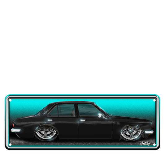 Holden Gemini TD Black Street Machine number plate sign premium aluminium Australian automotive art man cave decor