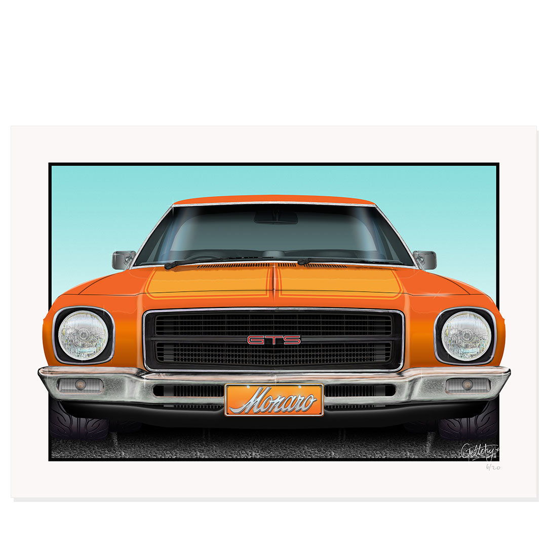 Geltchy | Holden HQ Monaro Jack O Lantern GTS Auto Art Man Cave Artwork