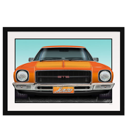 Geltchy | Holden HQ Monaro GTS Front View Auto Art Limited Edition Framed Print 