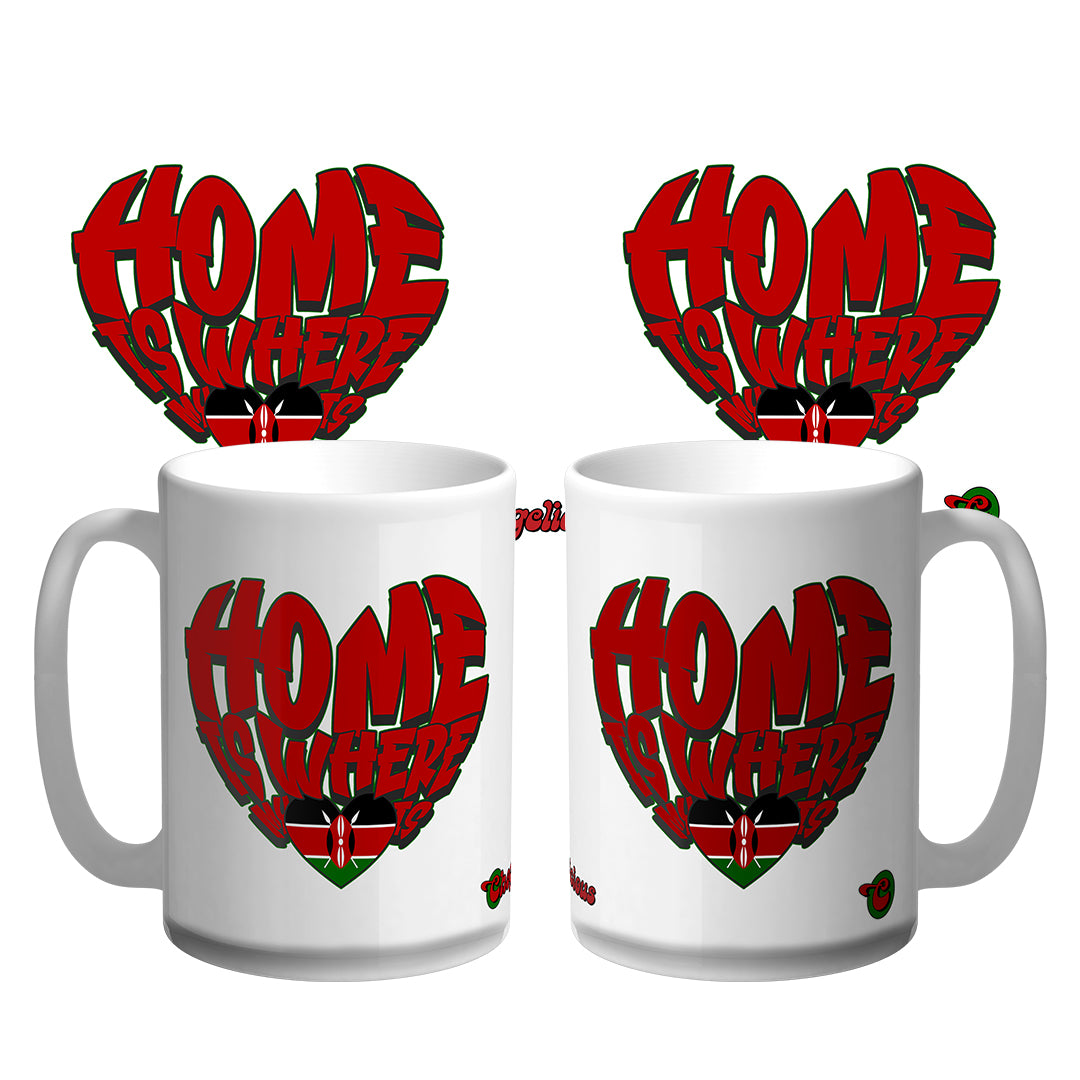 Chogelicious | Home Is Where My Heart Is Kenya Africa Large 15oz Coffee Mug