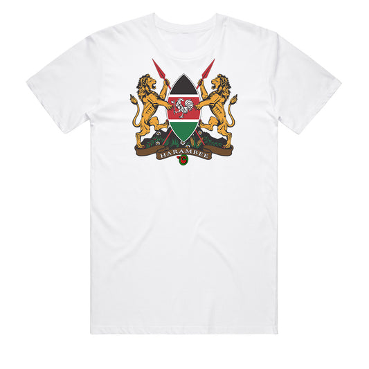 Kenyan Crest Mens White T-Shirt by Chogelicious