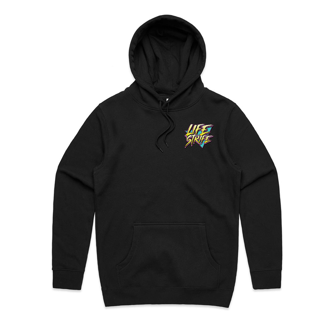 LIFE STRIFE | Support Ya Mates Black Men's Shaka Pullover Hooded Sweatshirt