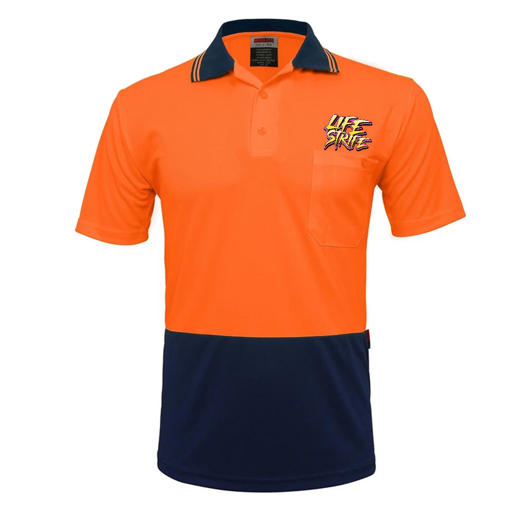 Life Strife | SUPPORT YA MATES Mens Hi Vis Polo Tradie Work Shirt