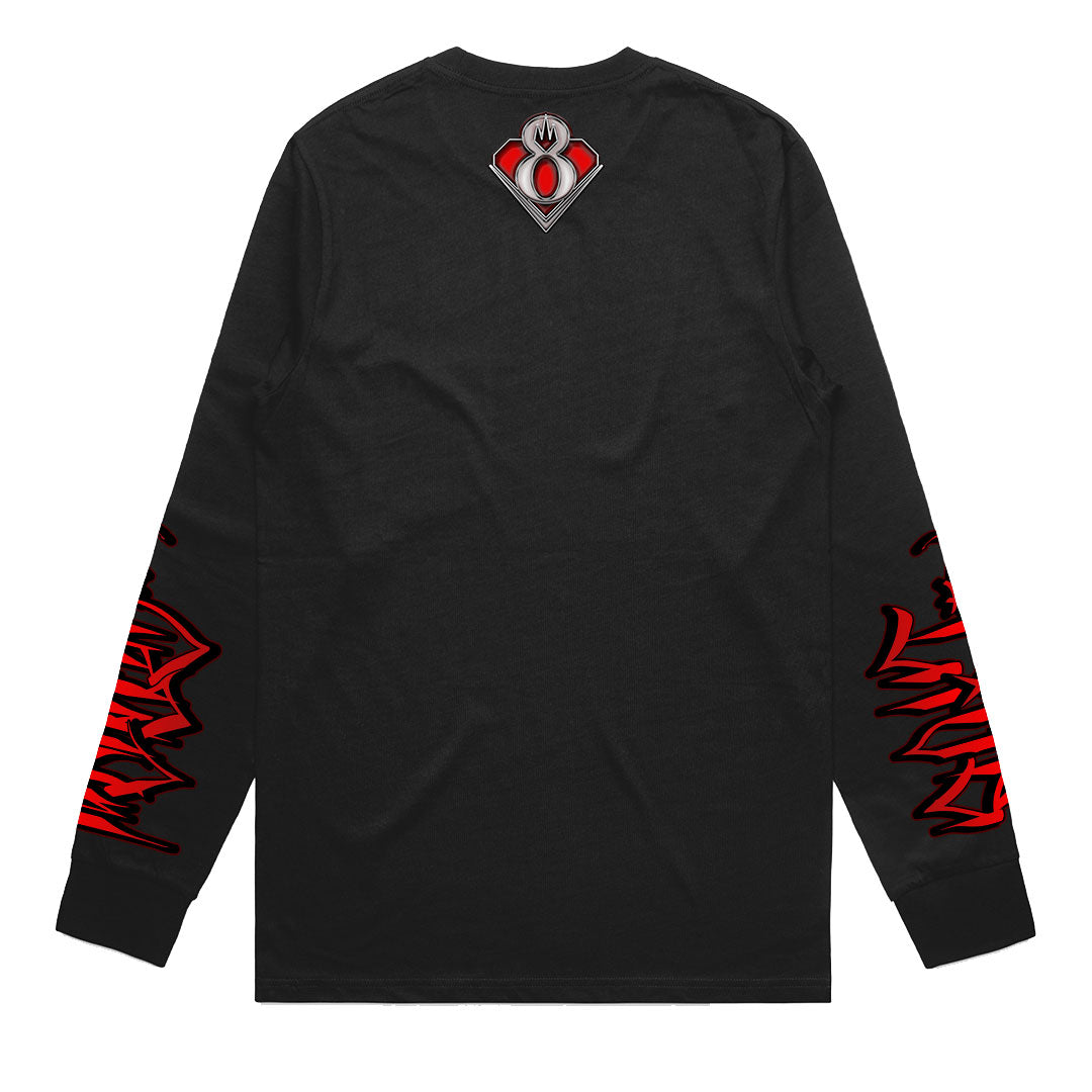 LIVE FAST Black Men's Premium Graphic Longsleeve T-Shirt by SACRIFICE Industries Clothing