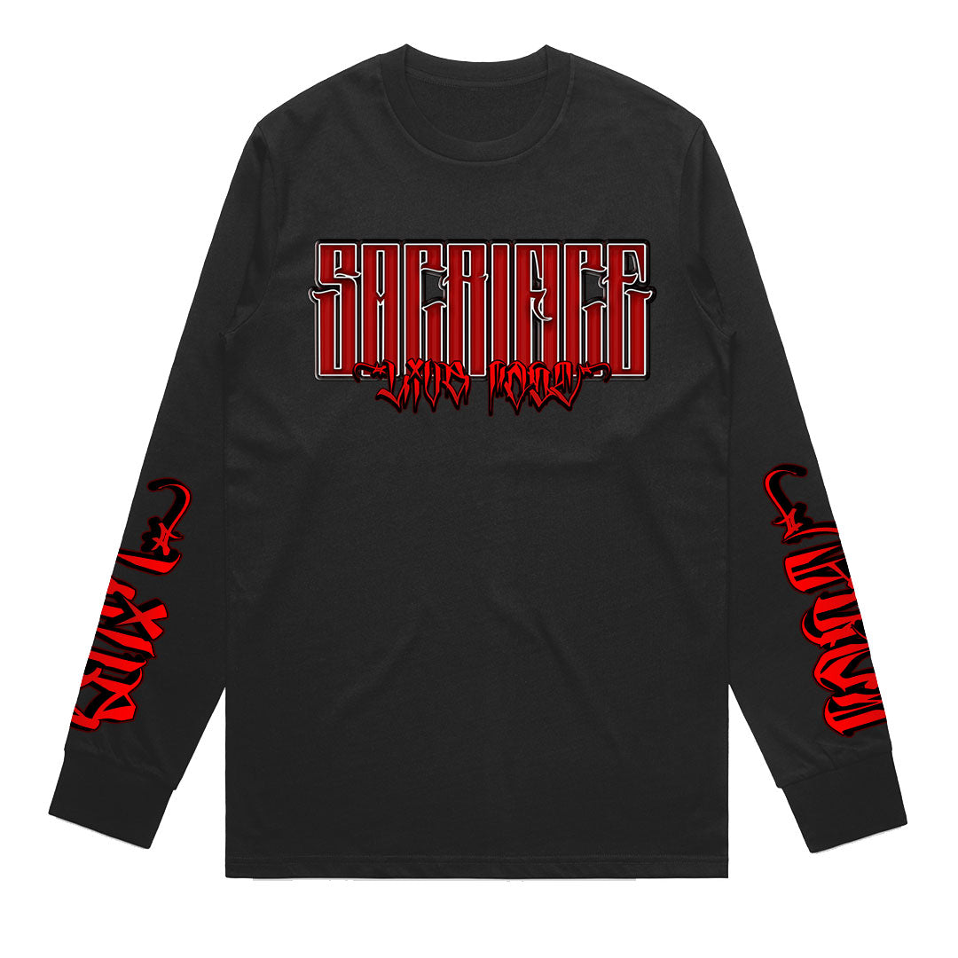 LIVE FAST Black Men's Longsleeve T-Shirt by SACRIFICE Industries Clothing