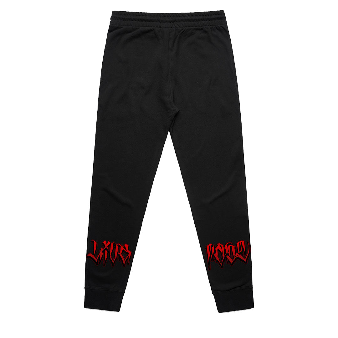 SACRIFICE Industries Clothing | LIVE FAST Black Mens Track Pants