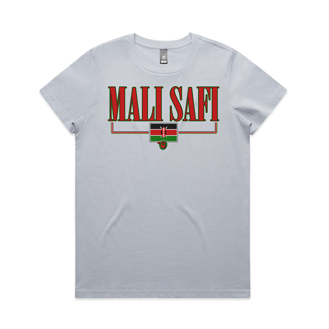 Mali Safi (Good Stuff) Powder Blue Grey Women's T-Shirt by Chogelicious