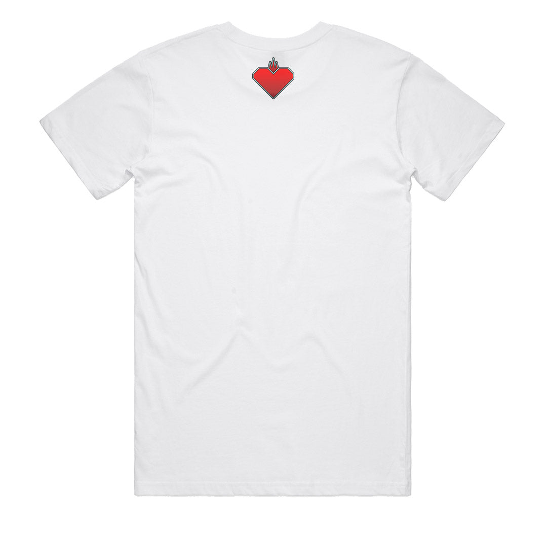 HADES White Men's Flame T-Shirt by SACRIFICE Industries Clothing