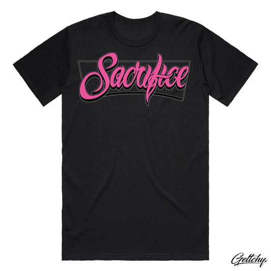  SACRIFICE Industries | Art Music Surf Skate Lifestyle - CRYPT Mens Black Relaxed Fit Heavy Weight T-Shirt