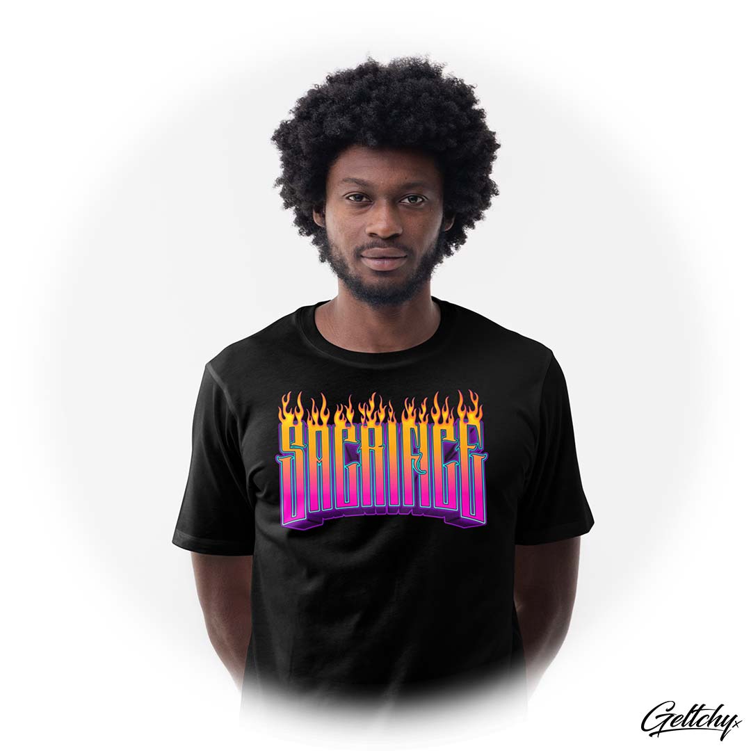 Geltchy | Make a statement with the HADES Black Men's T-Shirt by SACRIFICE Industries Clothing today