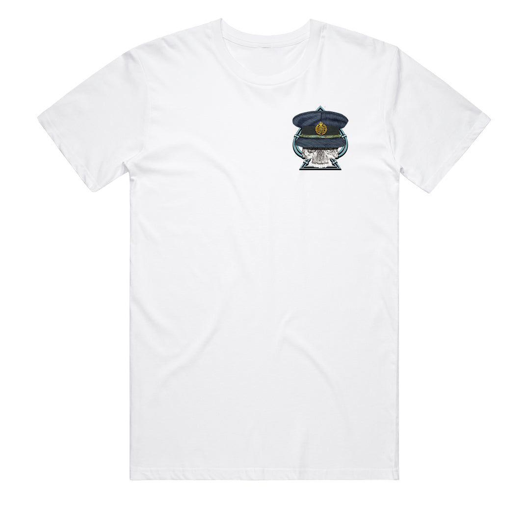 SACRIFICE Industries Clothing | ANZAC RAAF Lest We Forget Just Ace Skull Men's T-Shirt in White