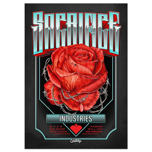 SACRIFICE Industries | PASSION Rose A2 or A3 Poster Prints - Elevate Your Space with Artistry