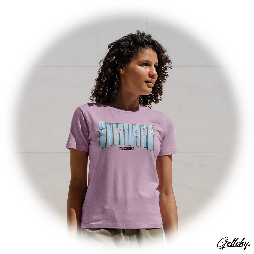 SACRIFICE Industries | Women's Lavender Regular Fit Essence T-Shirt - Model Front