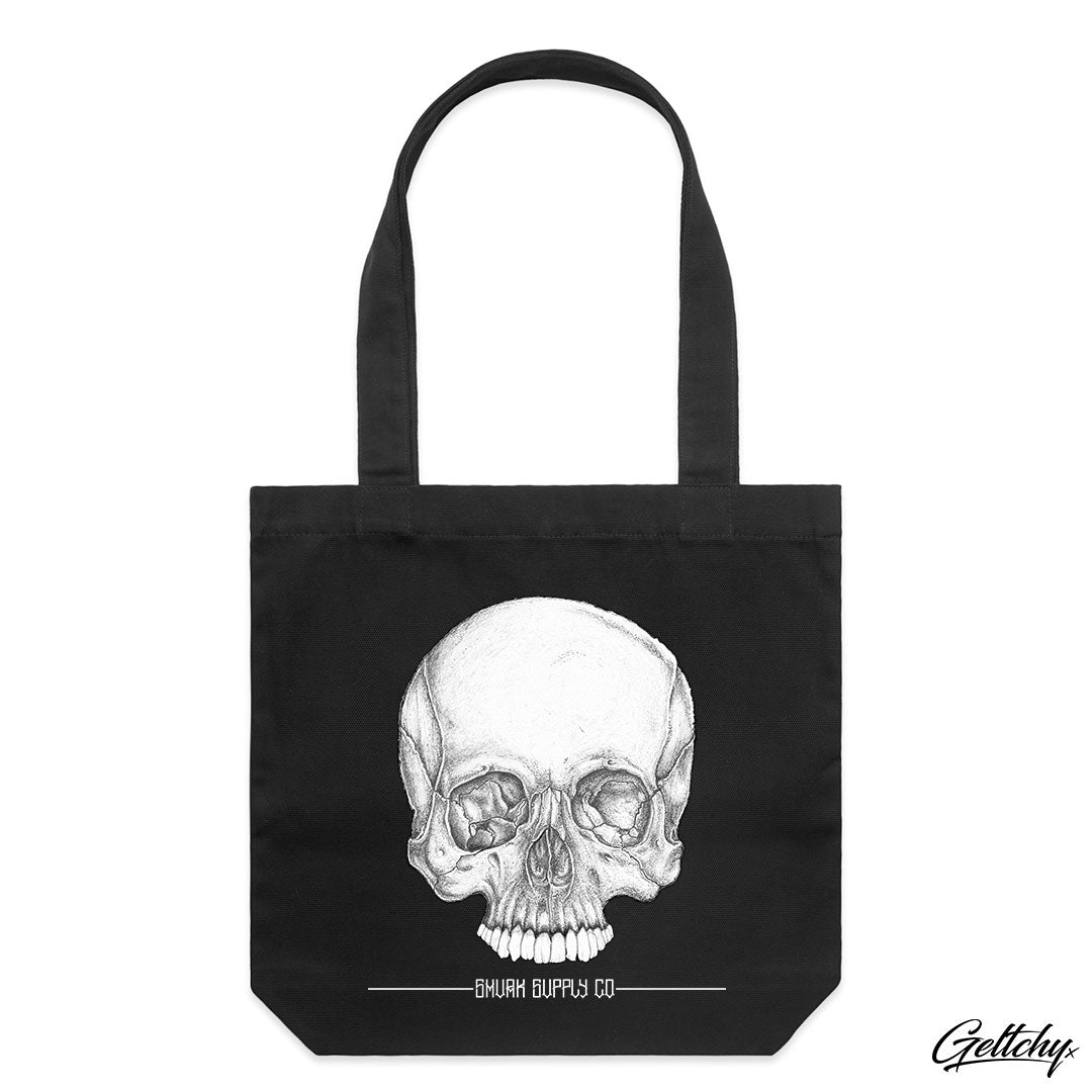 SMVRK Supply Co | BONEHEAD Large Carry Tote Bag, an Extraordinary Piece Of Practical Edgy Art