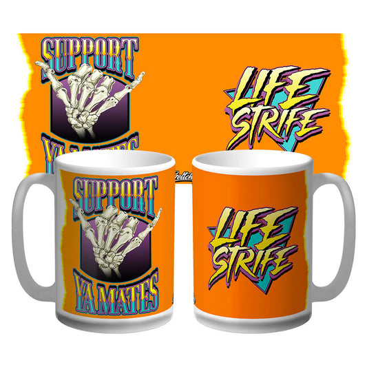LIFE STRIFE | SUPPORT YA MATES Skeleton Shaka Hand 15oz Premium Coffee Mug