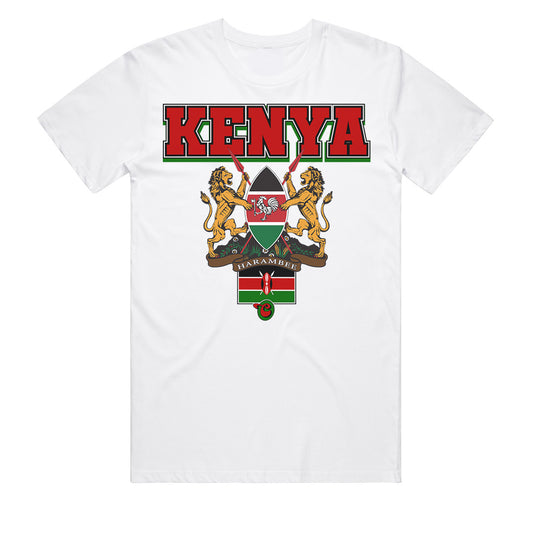 Shujaa Kenya Mens White T-Shirt by Chogelicious