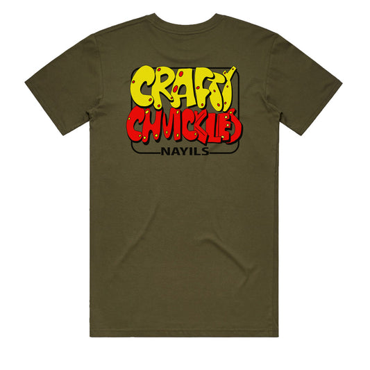 Signature Army Green Logo Mens T-Shirt by Crafty Chuckles