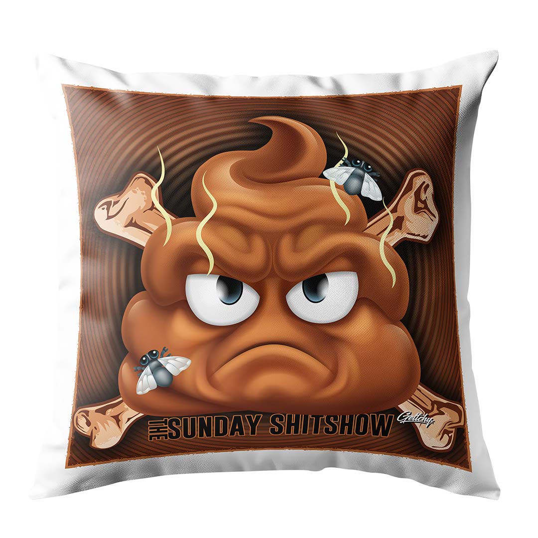 The Sunday SHITSHOW Throw Pillow Cushion Official Merchandise