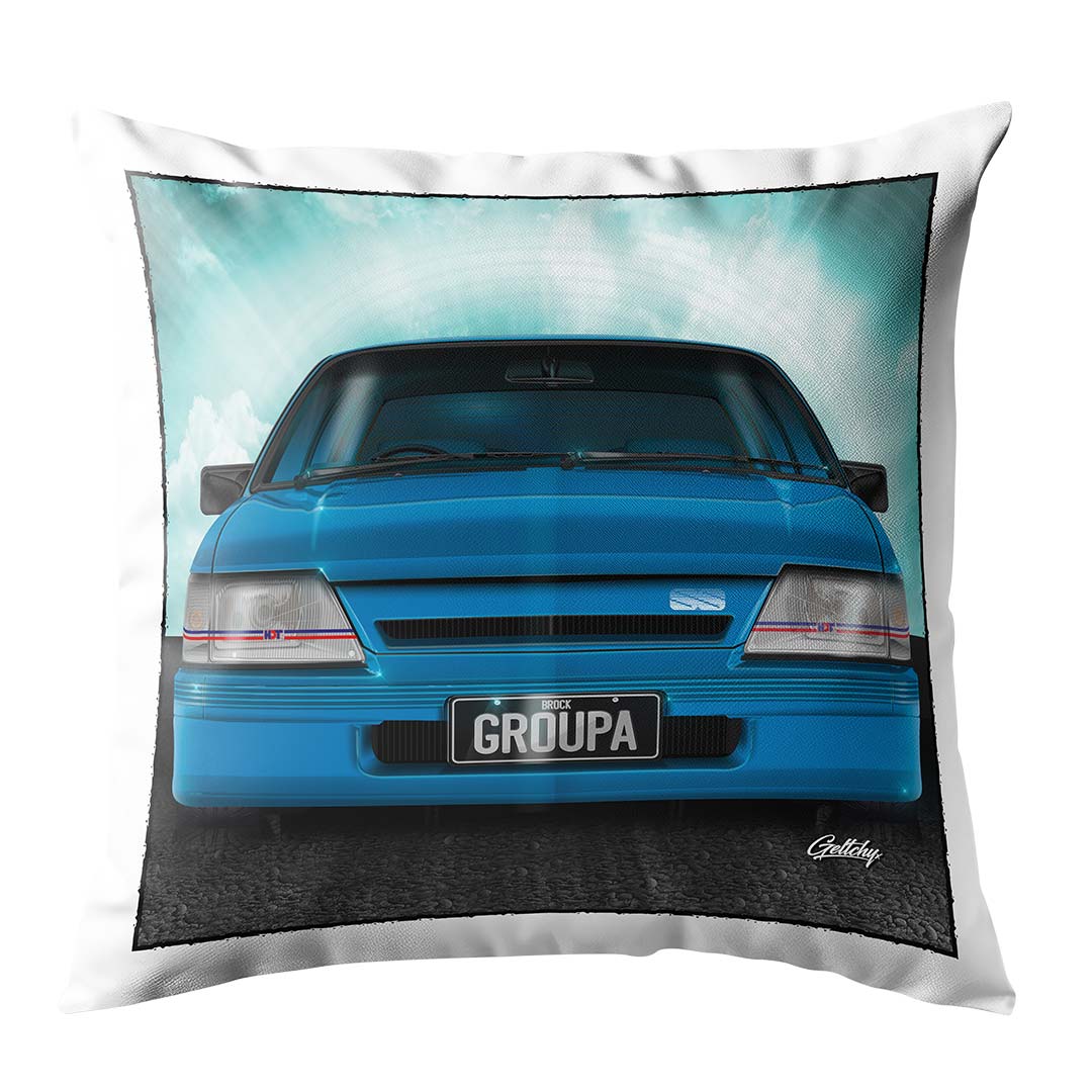 VK HOLDEN COMMODORE GROUP A SS Blue Meanie Throw Pillow Cushion by Geltchy