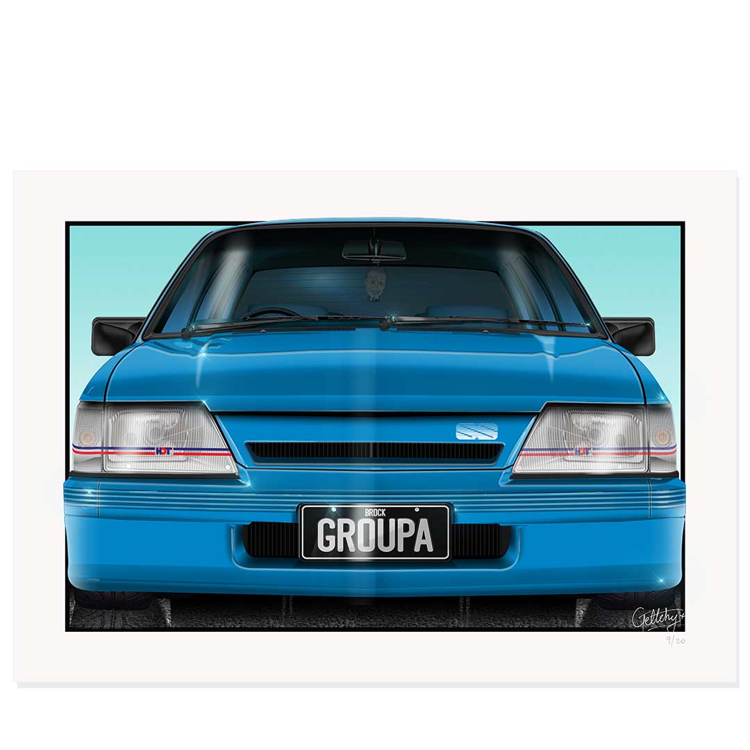 Geltchy | VK HOLDEN COMMODORE GROUP A SS Peter Brock Blue Meanie GMH HDT Street Machine Man Cave Artwork