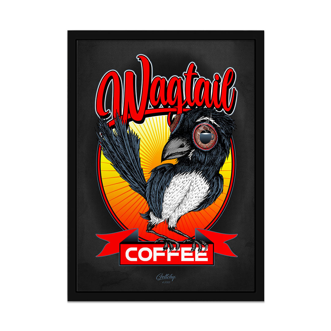 Geltchy | WAGTAIL Coffee Illustrated Logo Framed Poster Prints