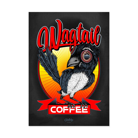 Geltchy | WAGTAIL Coffee Illustrated Logo Poster Prints