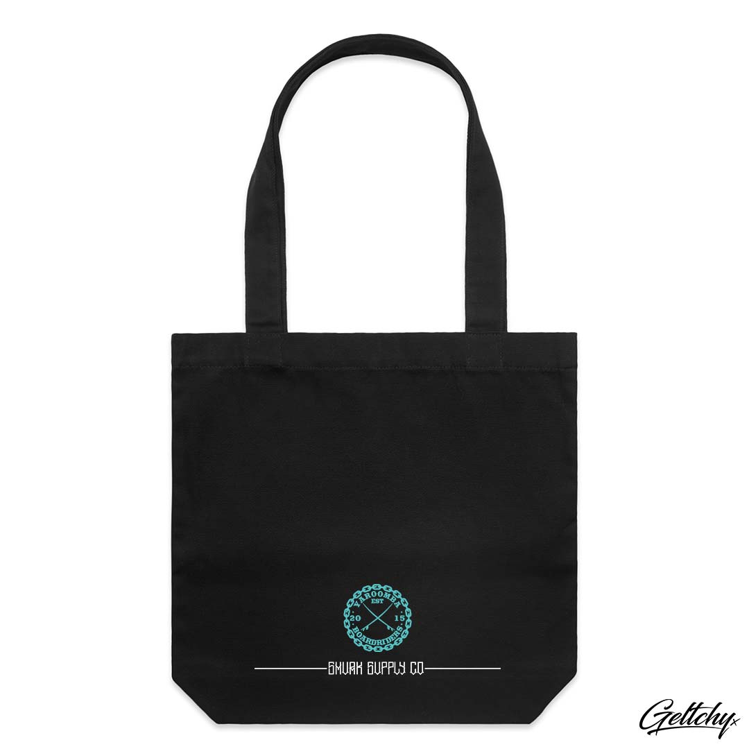 Geltchy | Yaroomba Boardriders Club 2023 Large Black Carry Tote Bag by SMVRK Supply Co - Back detail