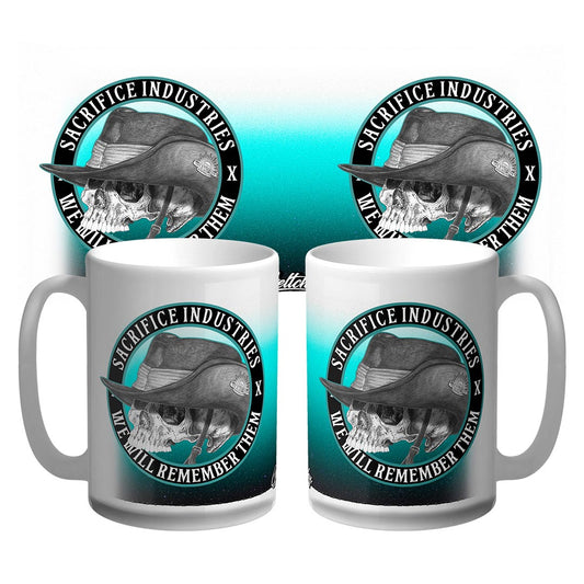 ANZAC Mug Australia We Will Remember Them skull 15oz coffee mug by SACRIFICE Industries