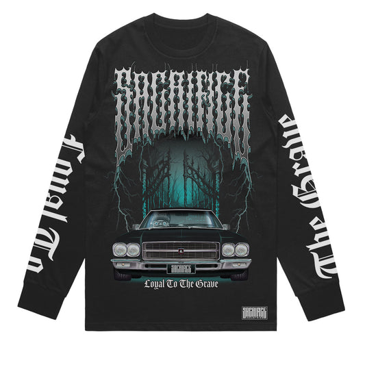Death Metal long sleeve tee Iron Oath front print HQ Holden Premier gothic cemetery