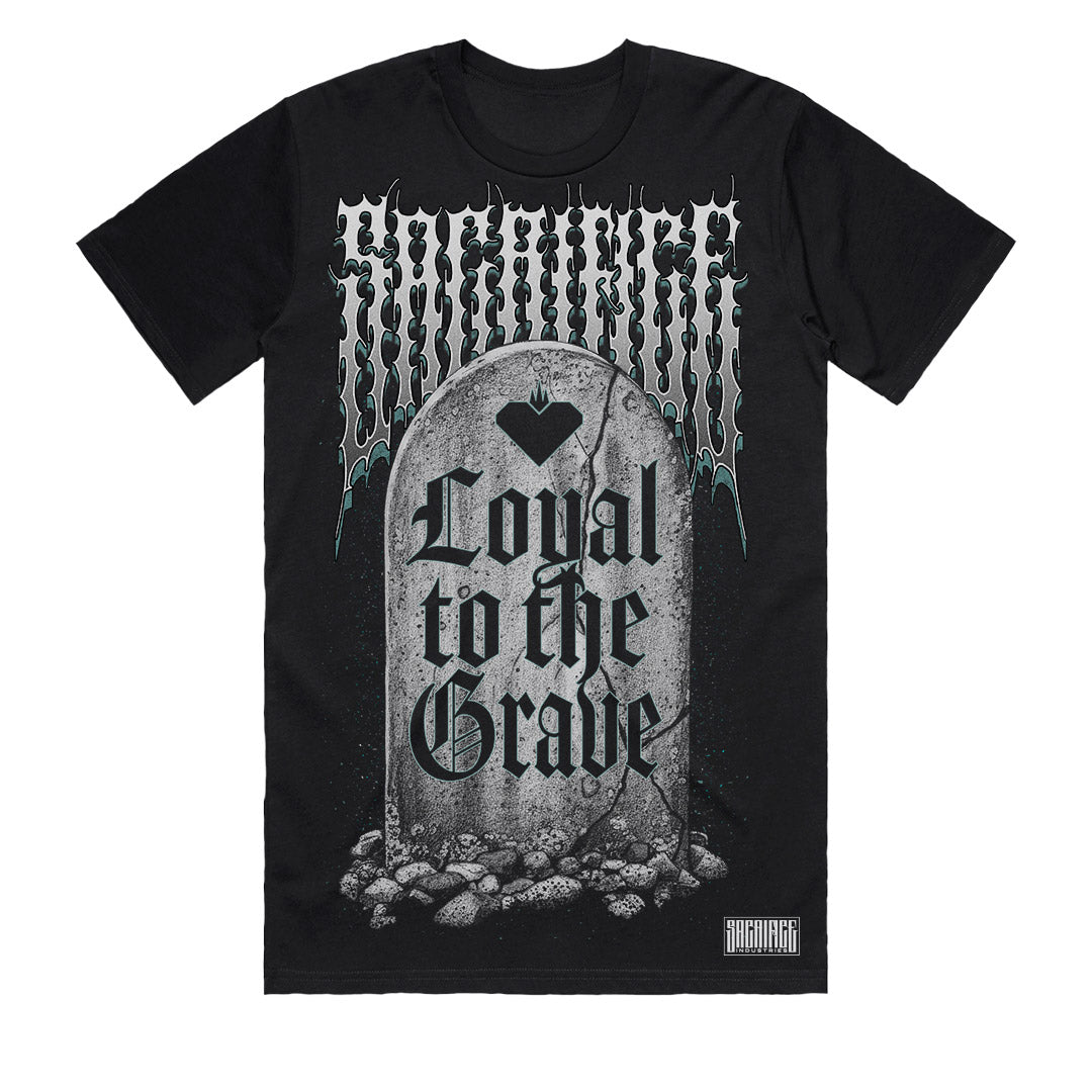 Hardcore streetwear t-shirt for men with oversized Headstone tombstone graphic front print